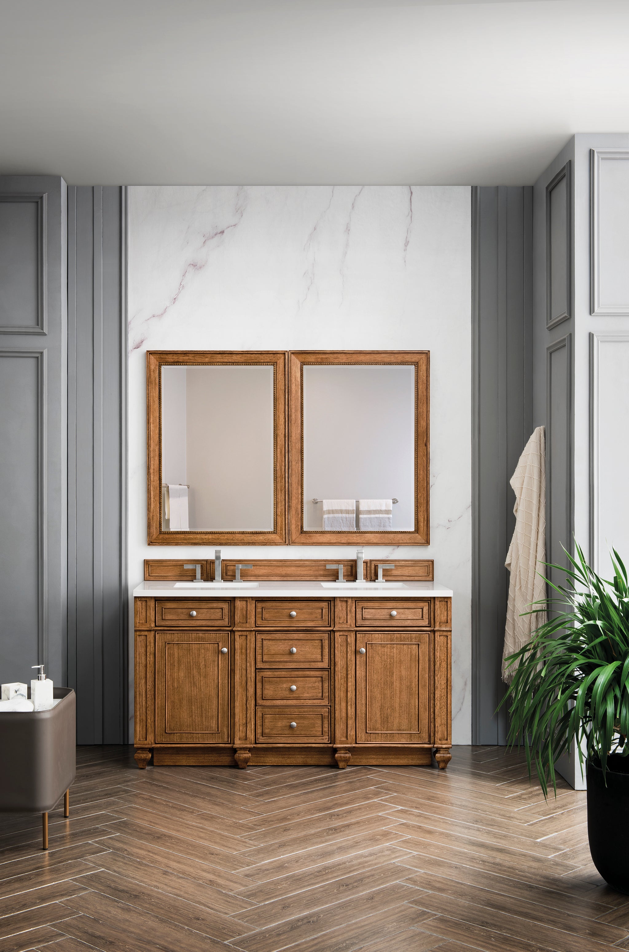 James Martin Bristol 60" Double Bathroom Vanity, Saddle Brown, view 21