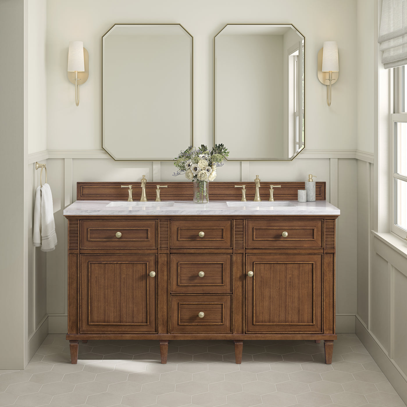 James Martin Lorelai 60" Double Bathroom Vanity, Mid-Century Walnut, view 39