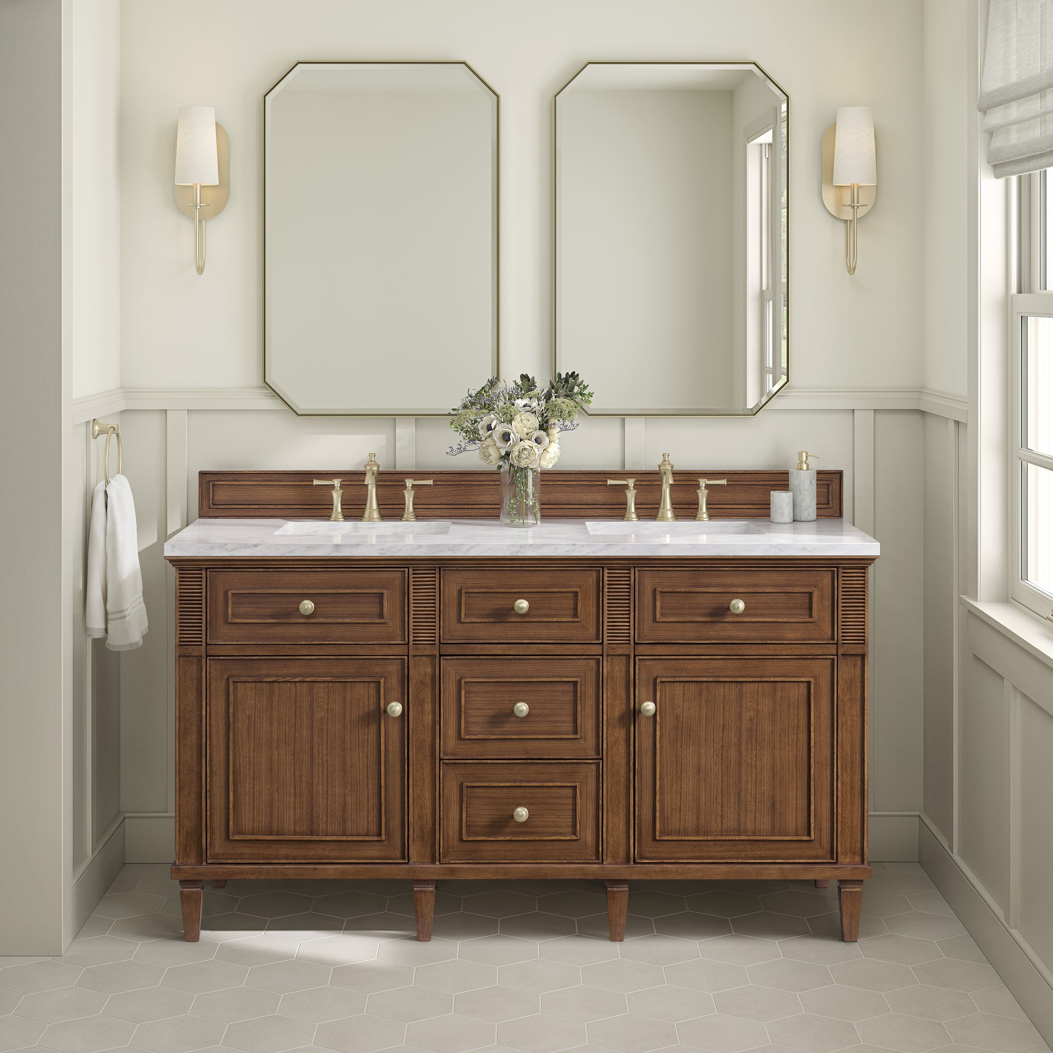James Martin Lorelai 60" Double Bathroom Vanity, Mid-Century Walnut, view 39