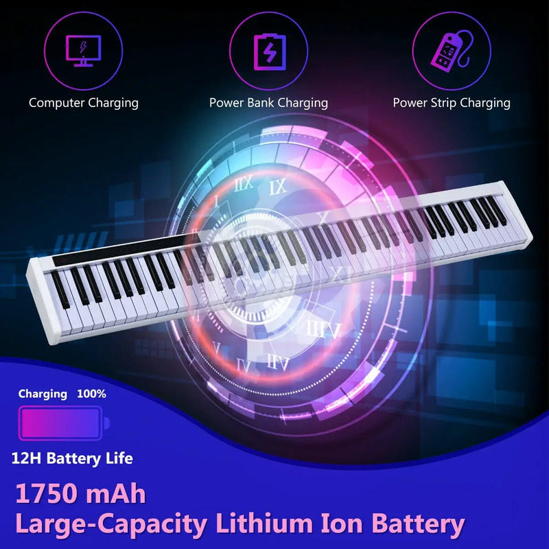 88-Key Portable Electronic Piano with Voice Function by DirectDeals