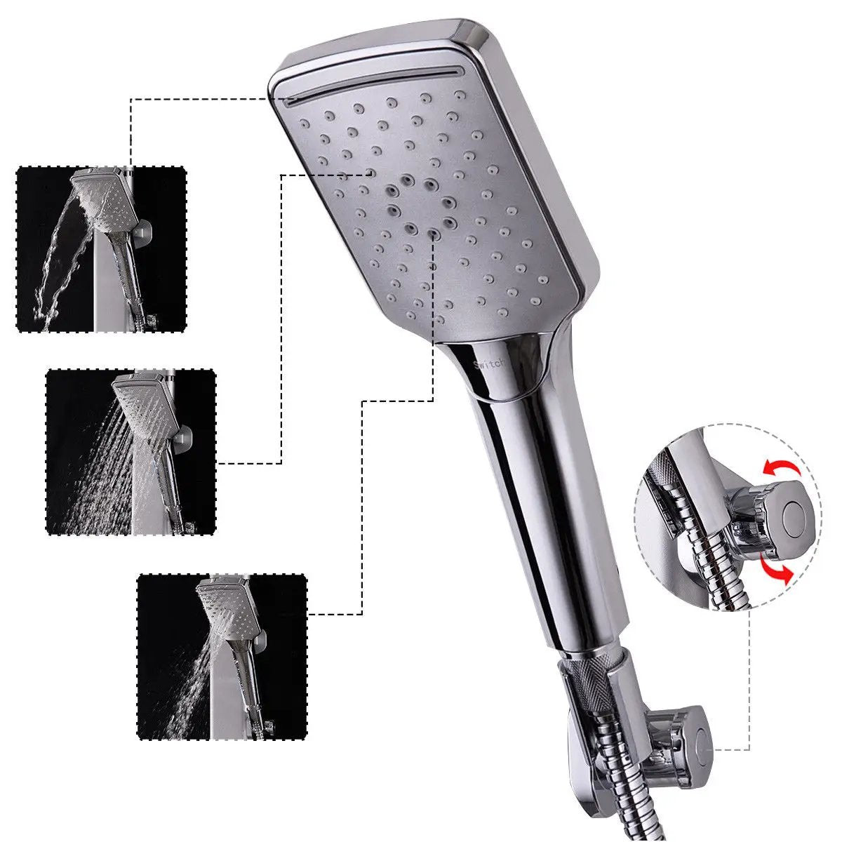 44 Inch Aluminium Alloy Panel Rainfall Shower Column with Hand Shower by DirectDeals