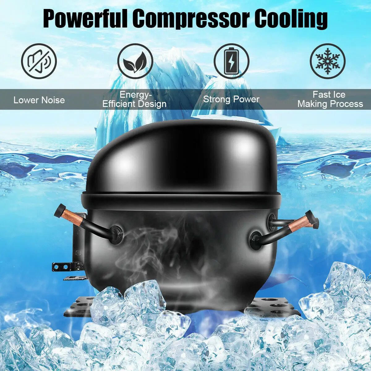48 lbs Stainless Self-Clean Ice Maker with LCD Display by DirectDeals
