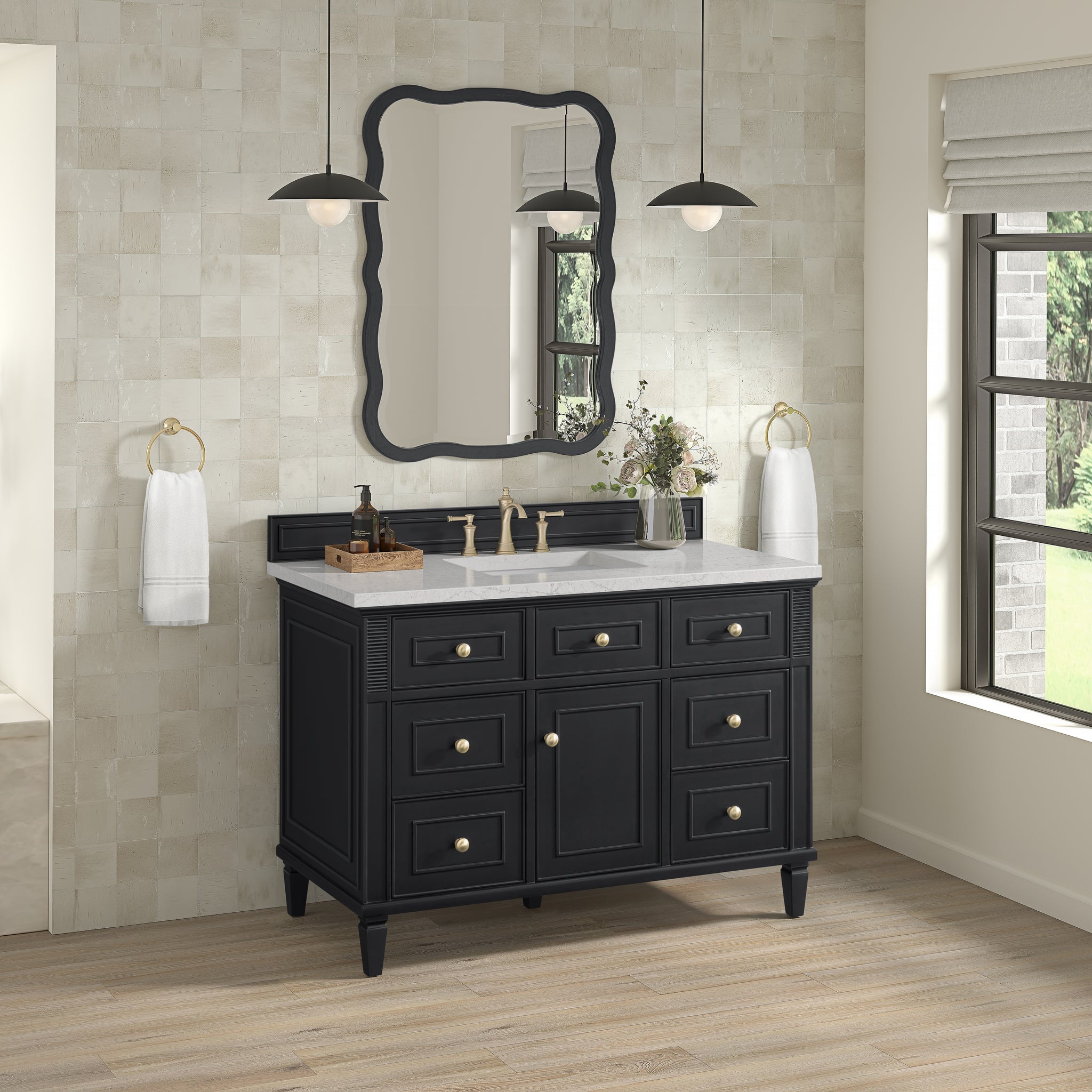 James Martin Lorelai 48" Single Bathroom Vanity, Black Onyx, view 39
