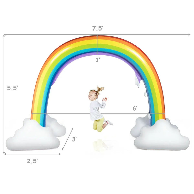 Inflatable Rainbow Sprinkler Backyard Games Outside Water Toy Yard by DirectDeals