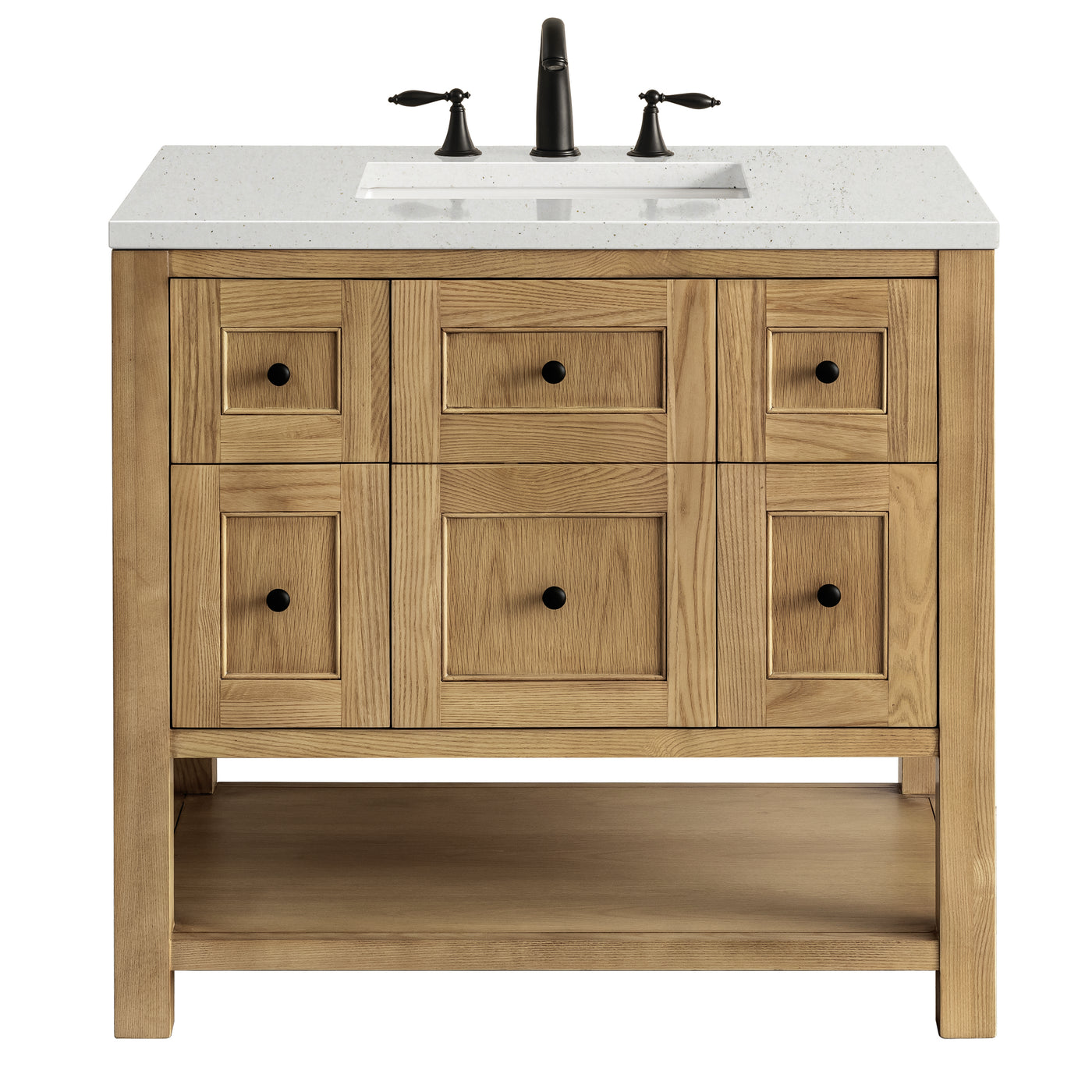 James Martin Breckenridge 36" Single Bathroom Vanity, Light Natural Oak with Lime Delight countertop