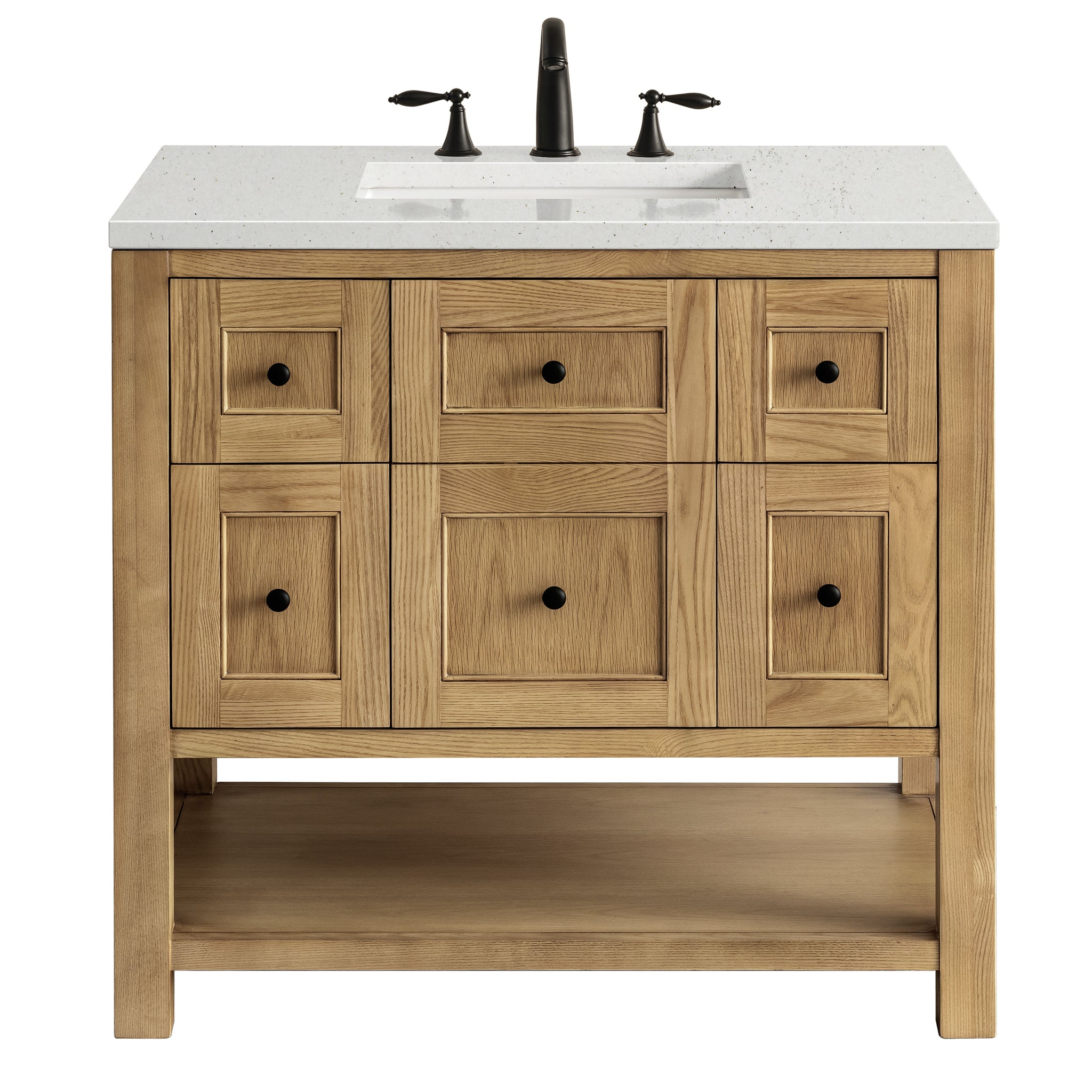 James Martin Breckenridge 36" Single Bathroom Vanity, Light Natural Oak with Lime Delight countertop