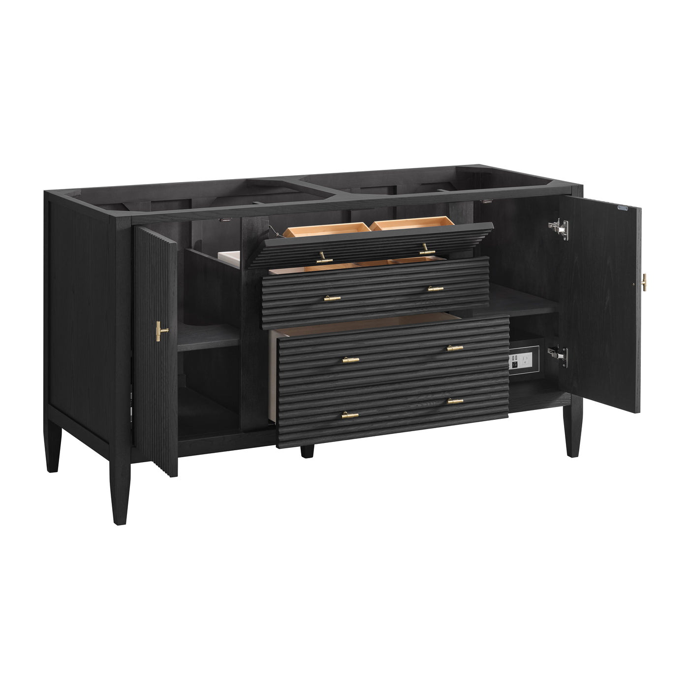 James Martin Myrrin 60" Double Bathroom Vanity, Carbon Oak, view 28