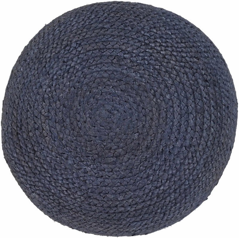 Gail Navy Jute Knitted Pouf by Boutique Rugs