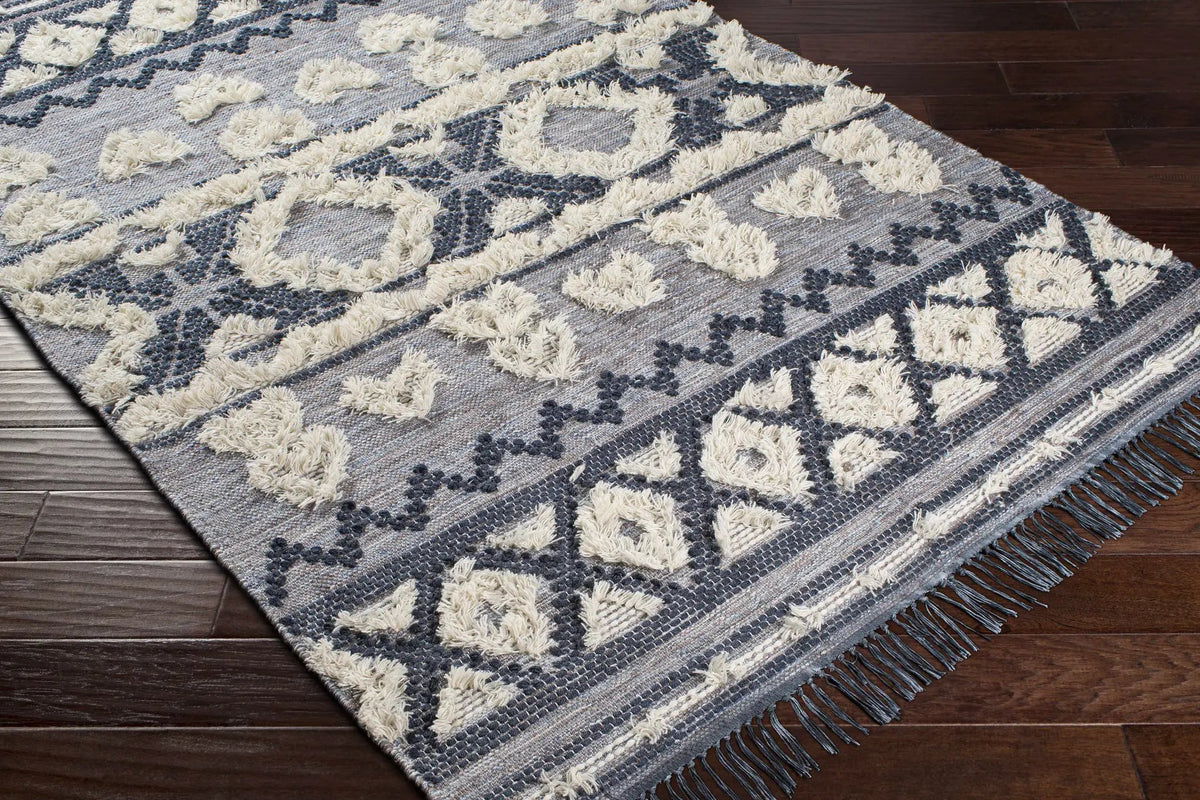 Gakona High-Low Cream&Blue Wool Rug - Clearance, photo 3 of 6