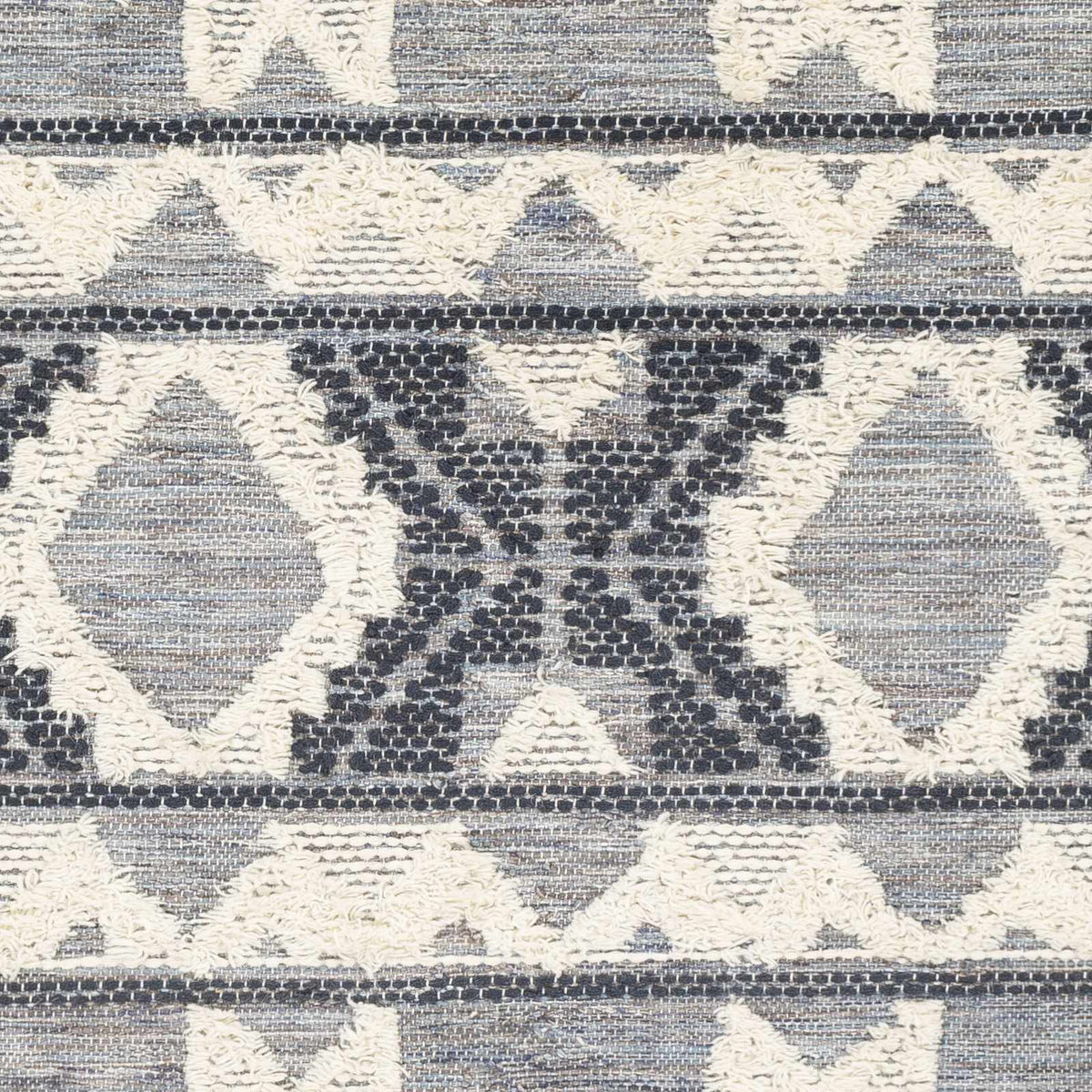 Gakona High-Low Cream&Blue Wool Rug - Clearance, sample swatch
