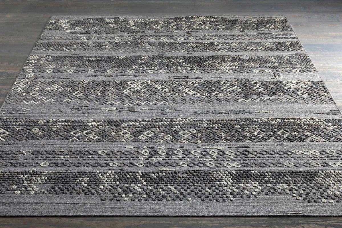 Galchutt Embossed Gray Premium Viscose&Wool Rug - Clearance, photo 3 of 7