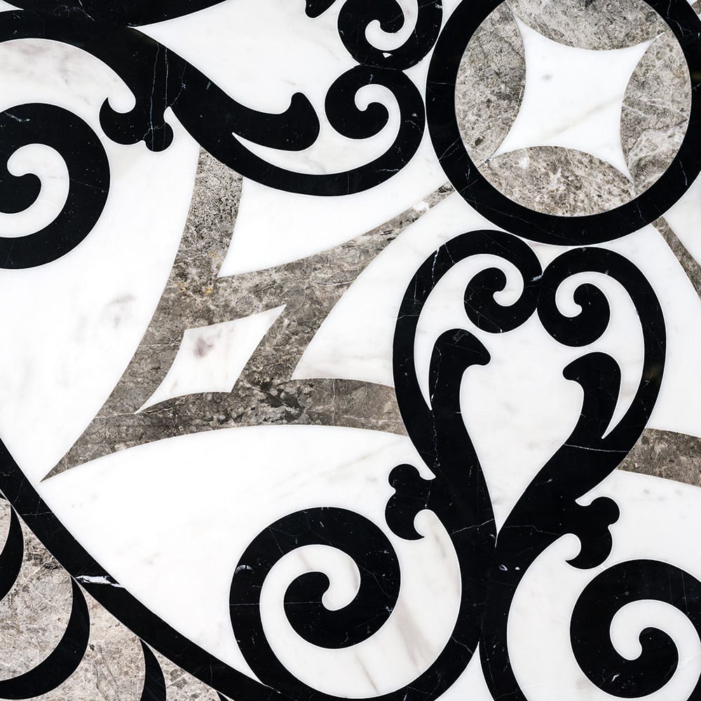 Galicia Multi Finish Round Marble Medallions 48x48 Marble Multi Finish 48x48 Medallions — 1
