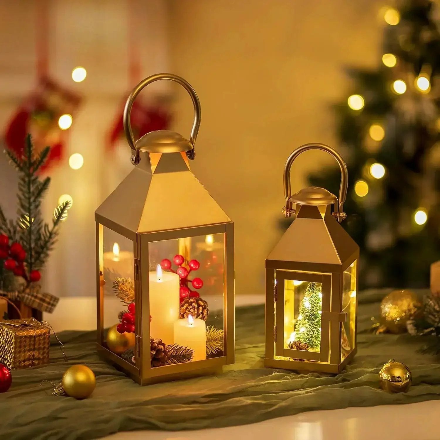 Garden Lantern - Metal Glass 22cm by House Of Avana