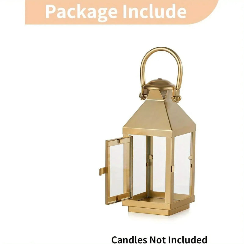 Garden Lantern - Metal Glass 22cm by House Of Avana