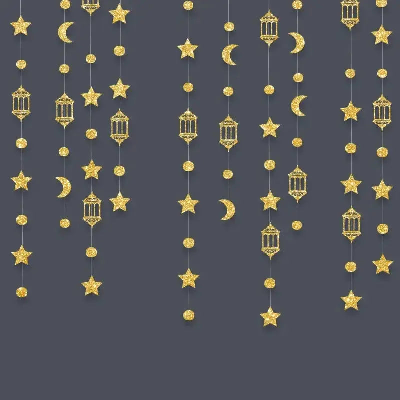 Garland - Glitter Gold Star Streamer by House Of Avana