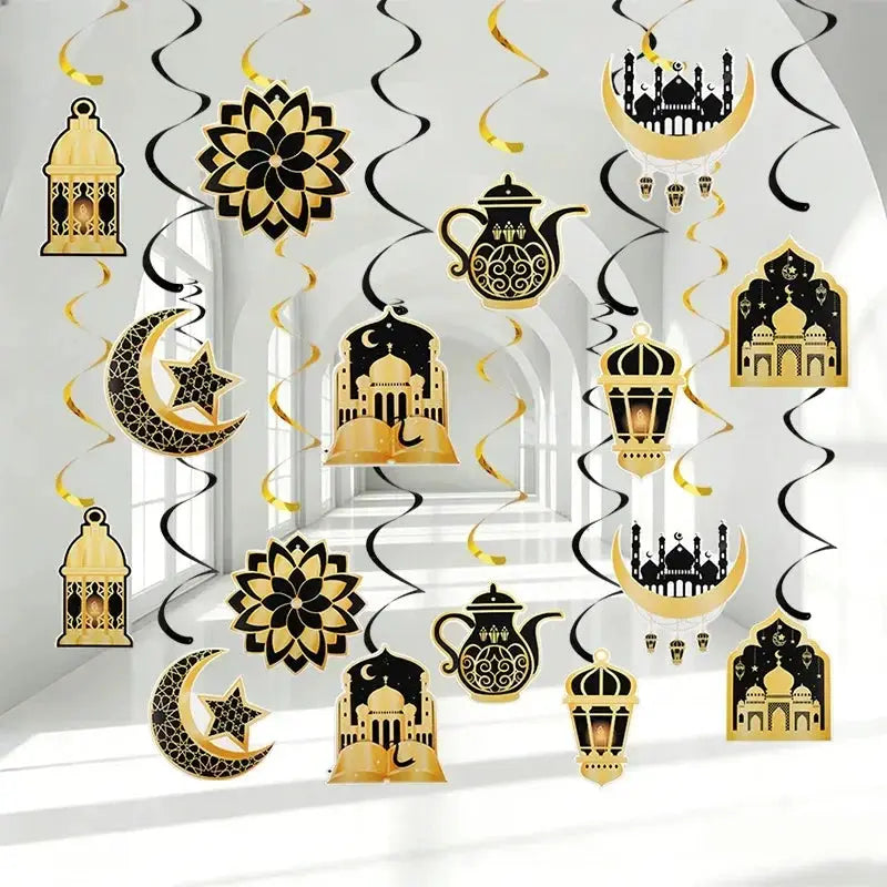 Garland - Ramadan Eid Mubarak Moon Star 8Pcs by House Of Avana