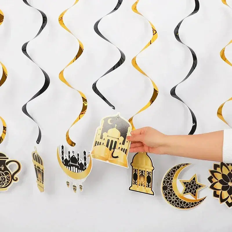 Garland - Ramadan Eid Mubarak Moon Star 8Pcs by House Of Avana