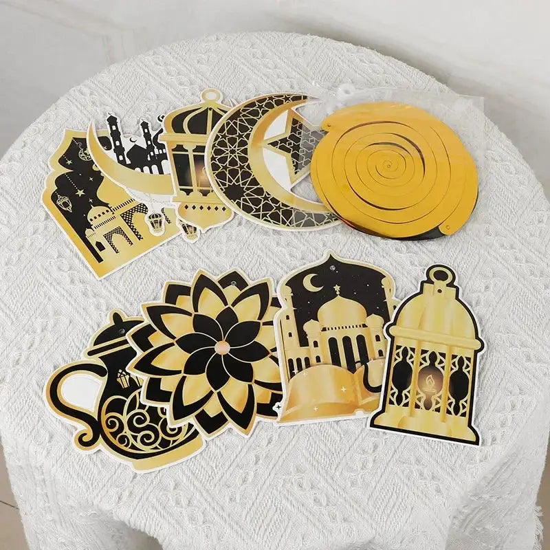 Garland - Ramadan Eid Mubarak Moon Star 8Pcs by House Of Avana
