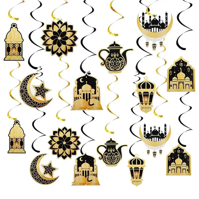 Garland - Ramadan Eid Mubarak Moon Star 8Pcs by House Of Avana