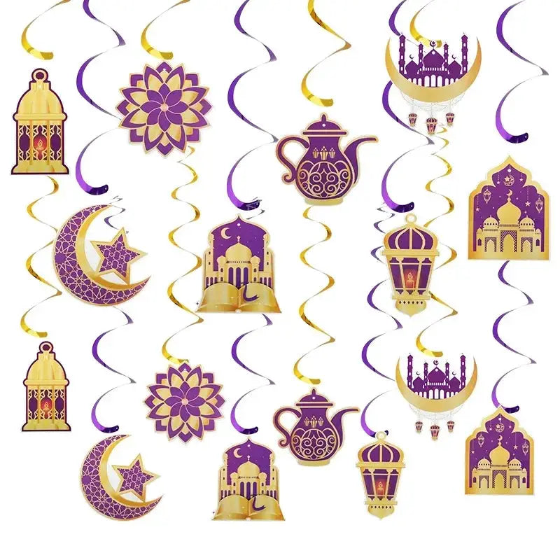 Garland - Ramadan Eid Mubarak Moon Star 8Pcs by House Of Avana
