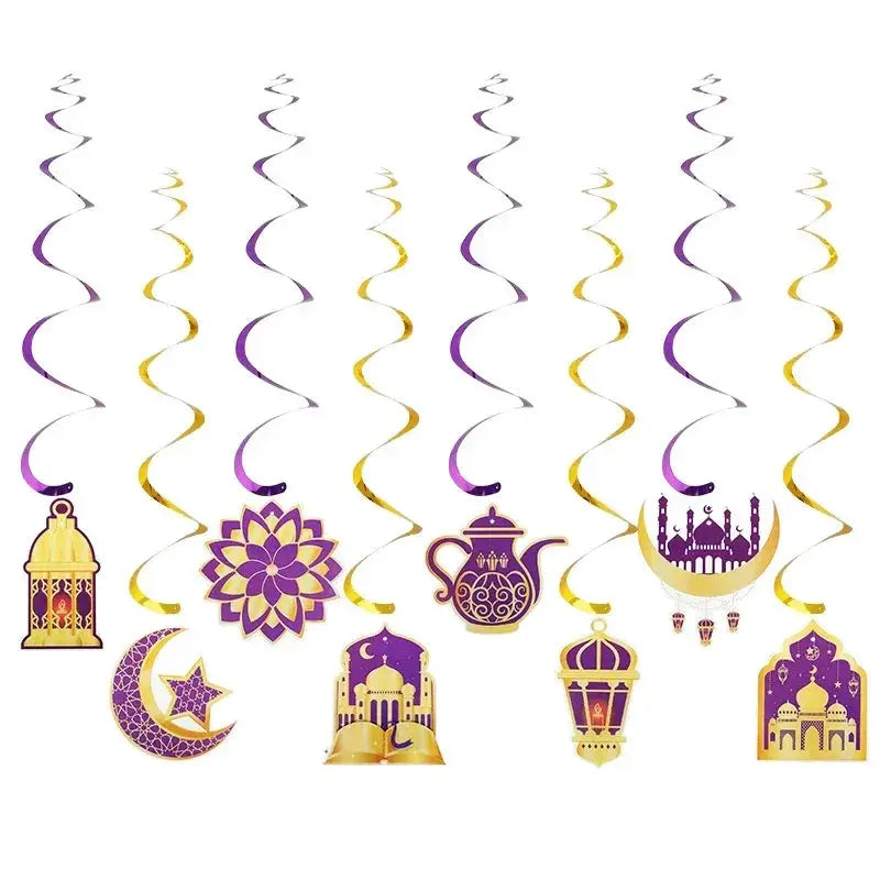 Garland - Ramadan Eid Mubarak Moon Star 8Pcs by House Of Avana