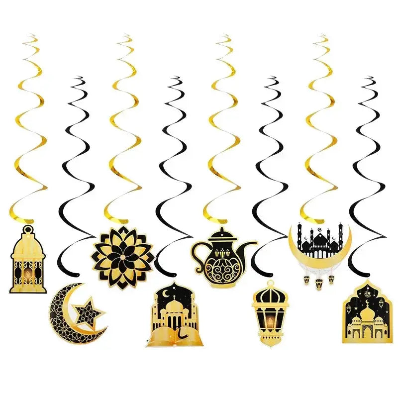 Garland - Ramadan Eid Mubarak Moon Star 8Pcs by House Of Avana