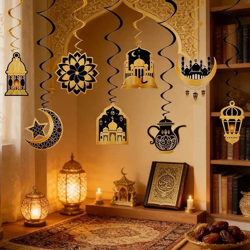 Garland - Ramadan Eid Mubarak Moon Star 8Pcs by House Of Avana