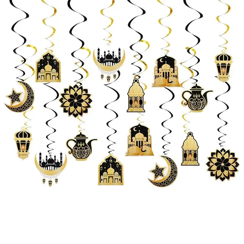 Garland - Ramadan Eid Mubarak Moon Star 8Pcs by House Of Avana