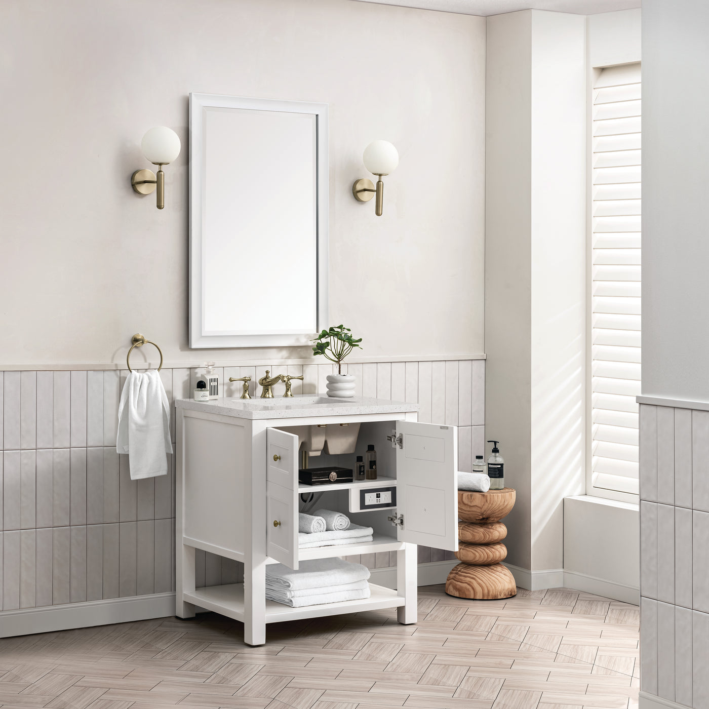 James Martin Breckenridge 30" Single Bathroom Vanity, Bright White, view 24