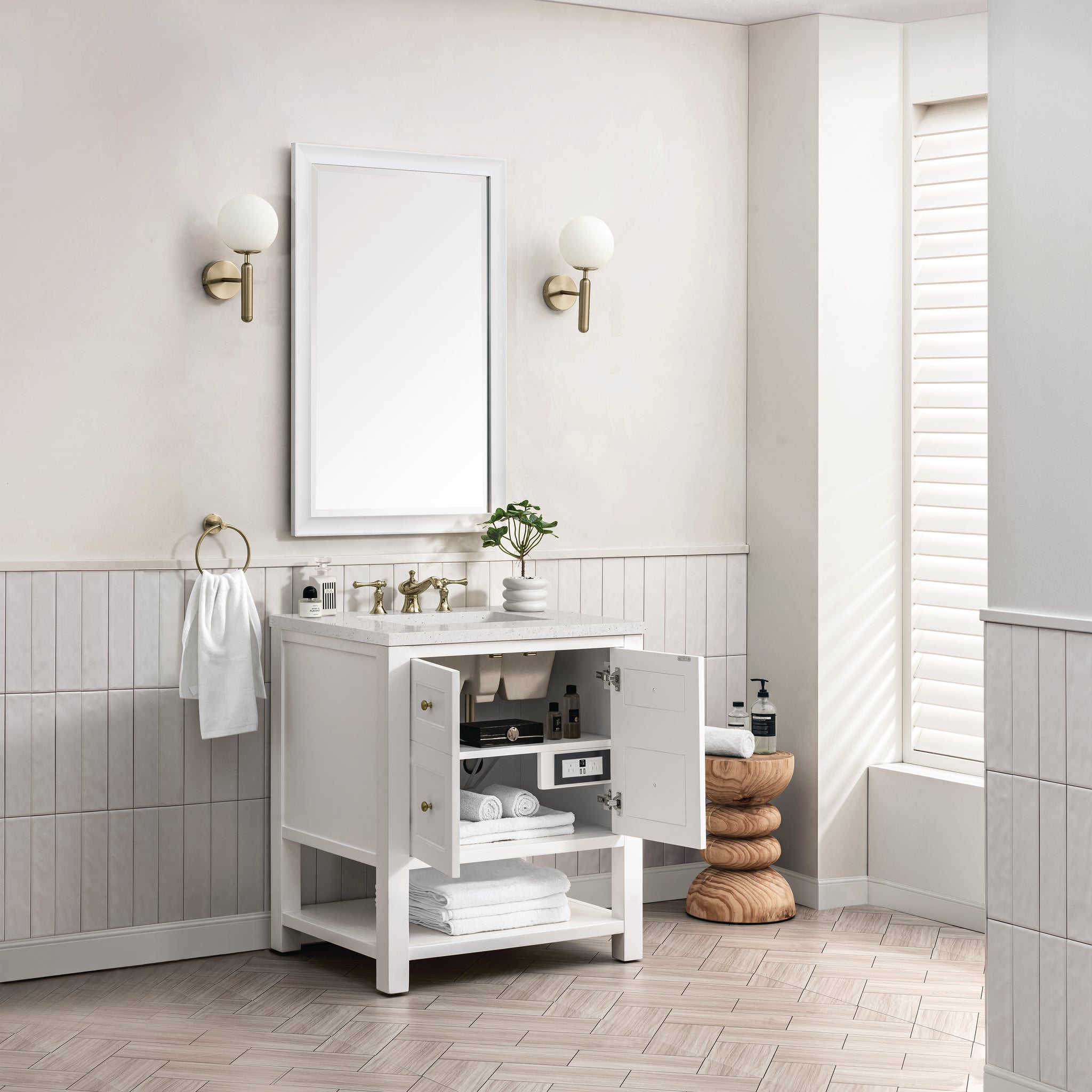James Martin Breckenridge 30" Single Bathroom Vanity, Bright White, view 24