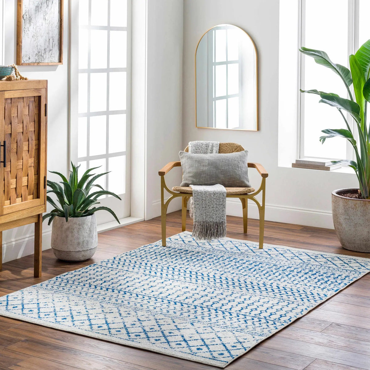 Gaura Area Rug, installed in a room