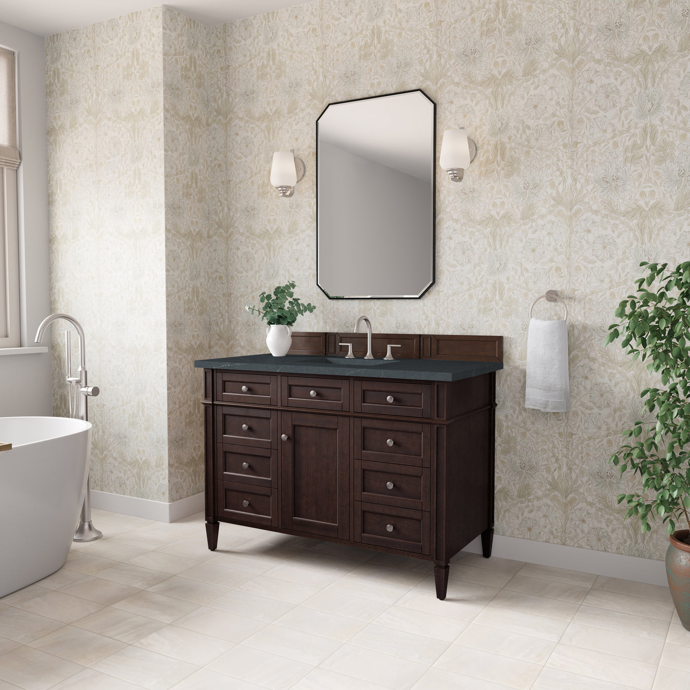 James Martin Brittany 48" Single Bathroom Vanity, Burnished Mahogany, view 37