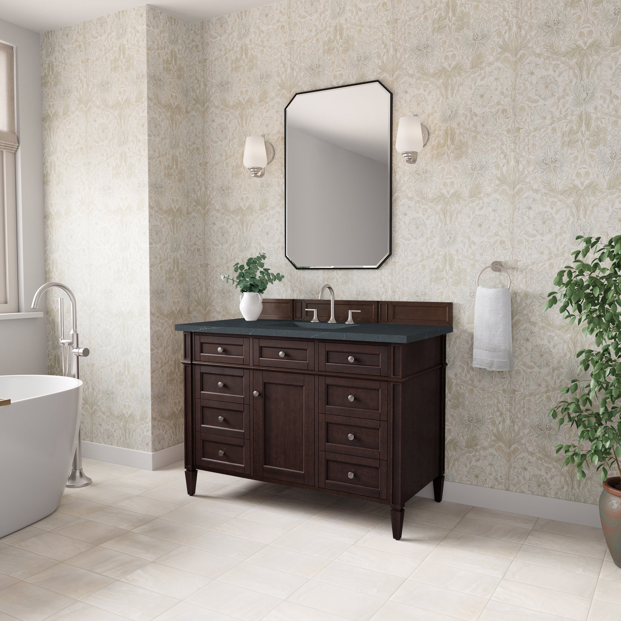James Martin Brittany 48" Single Bathroom Vanity, Burnished Mahogany, view 37