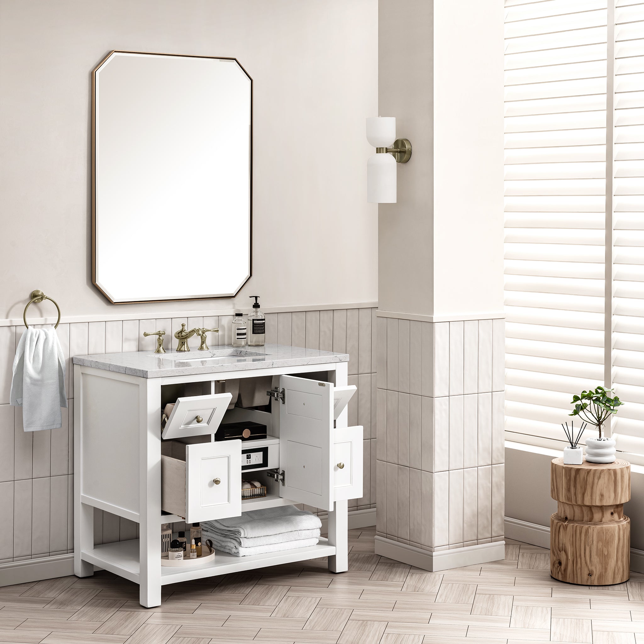 James Martin Breckenridge 36" Single Bathroom Vanity, Bright White, view 16