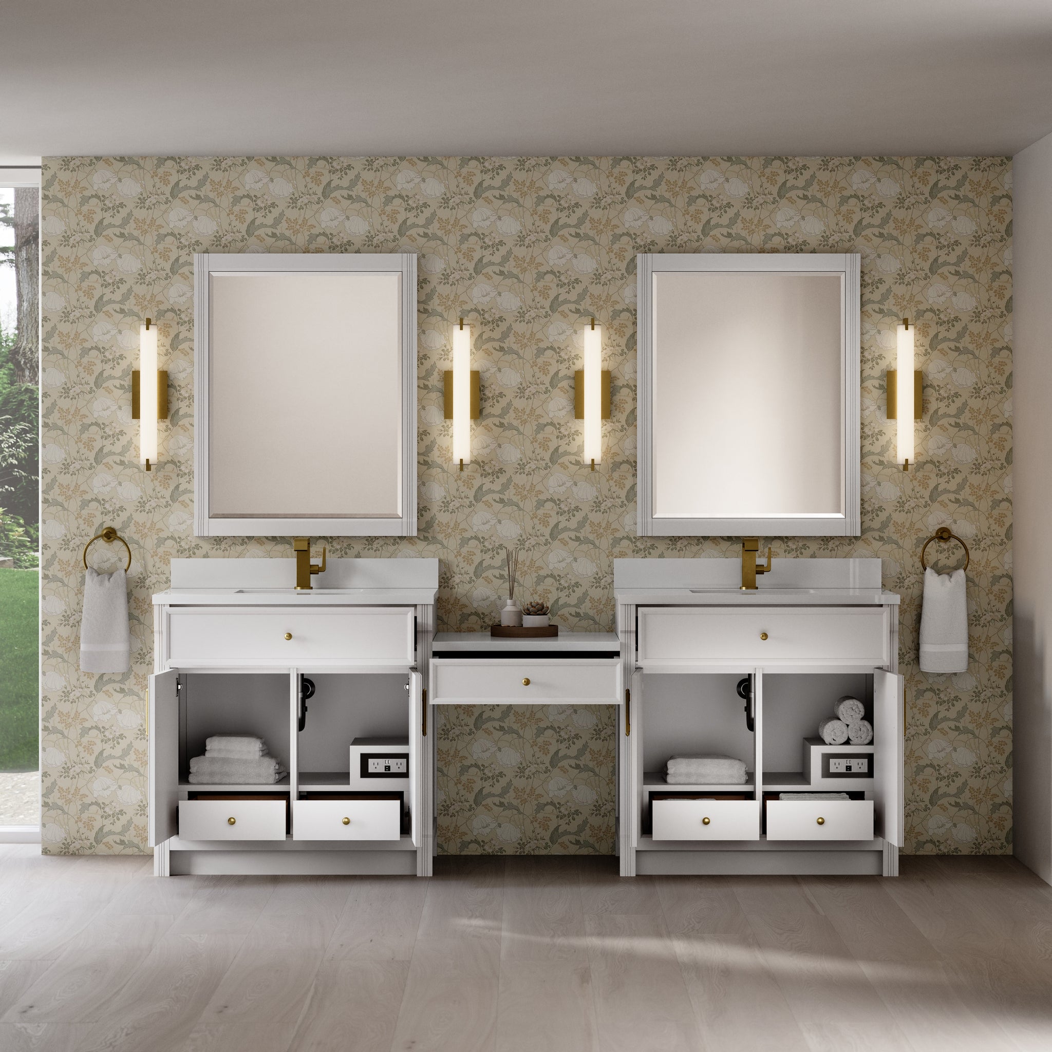 James Martin Bellshire 96" Single Bathroom Vanity, Bright White, view 5