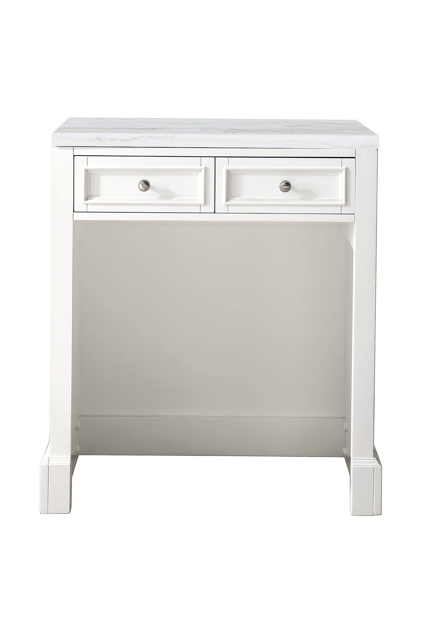 James Martin De Soto 30" Countertop Unit, Bright White with Arctic Fall countertop