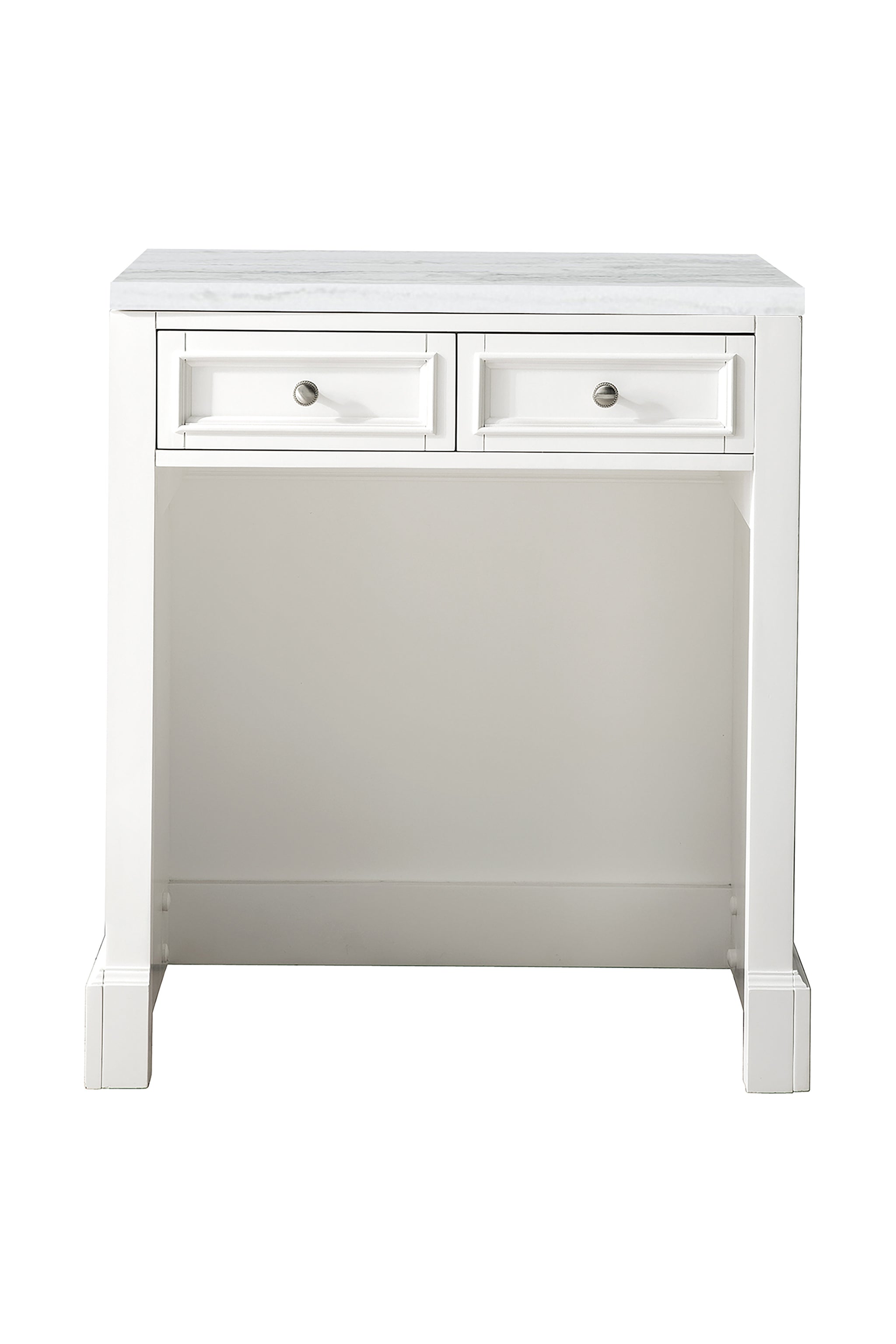 James Martin De Soto 30" Countertop Unit, Bright White with Arctic Fall countertop
