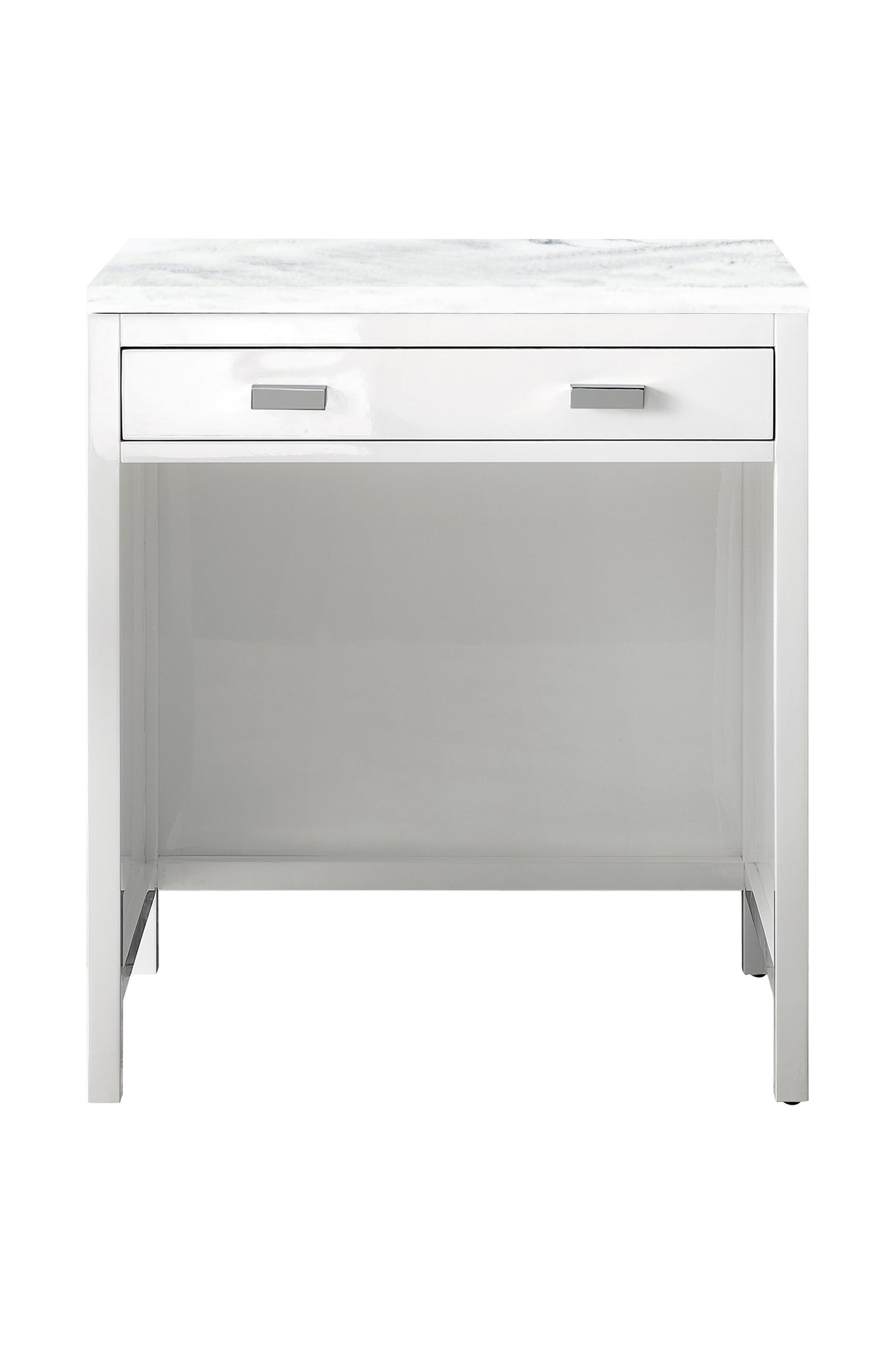James Martin Addison 30" Countertop Unit, Glossy White with Arctic Fall countertop