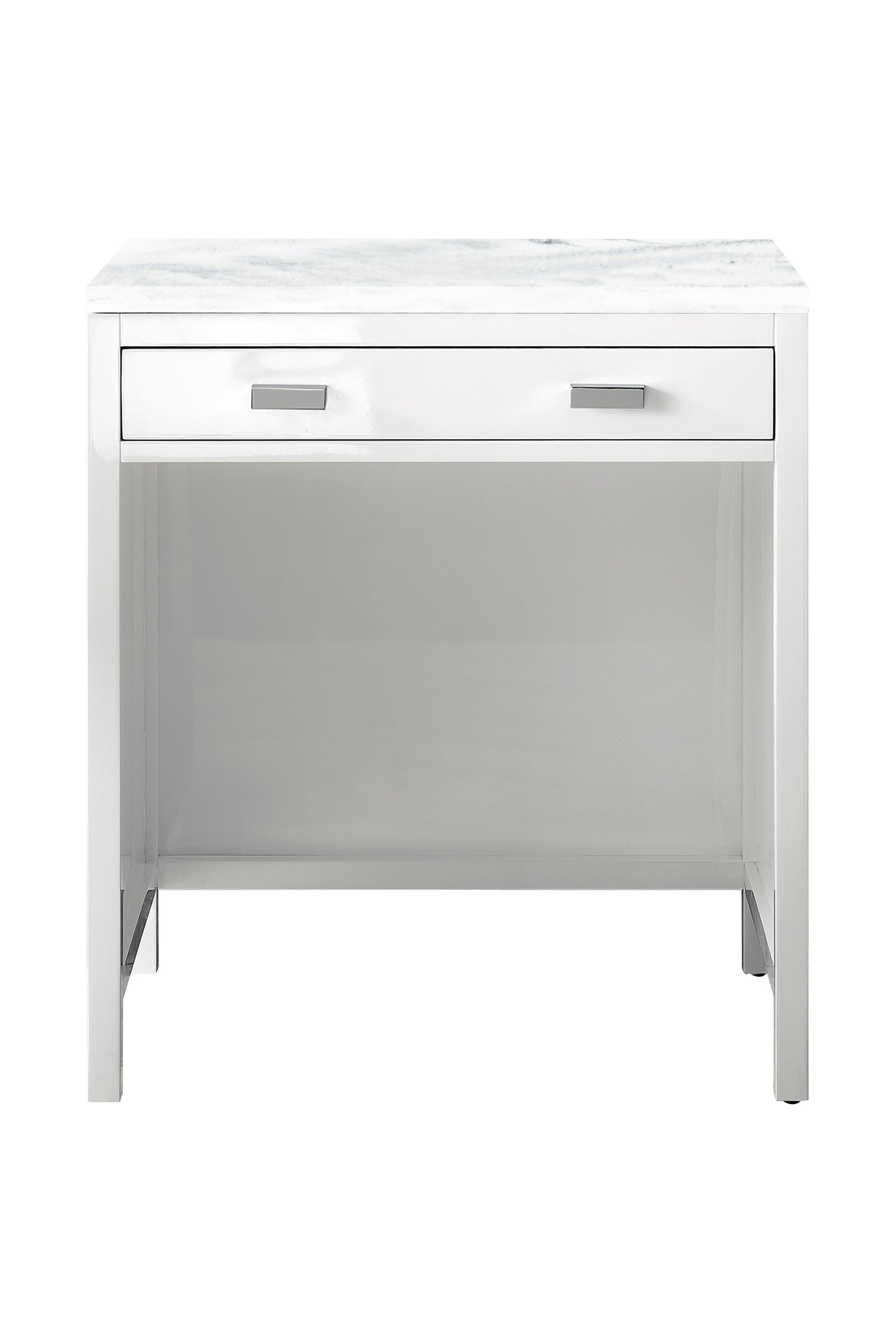 James Martin Addison 30" Countertop Unit, Glossy White with Arctic Fall countertop