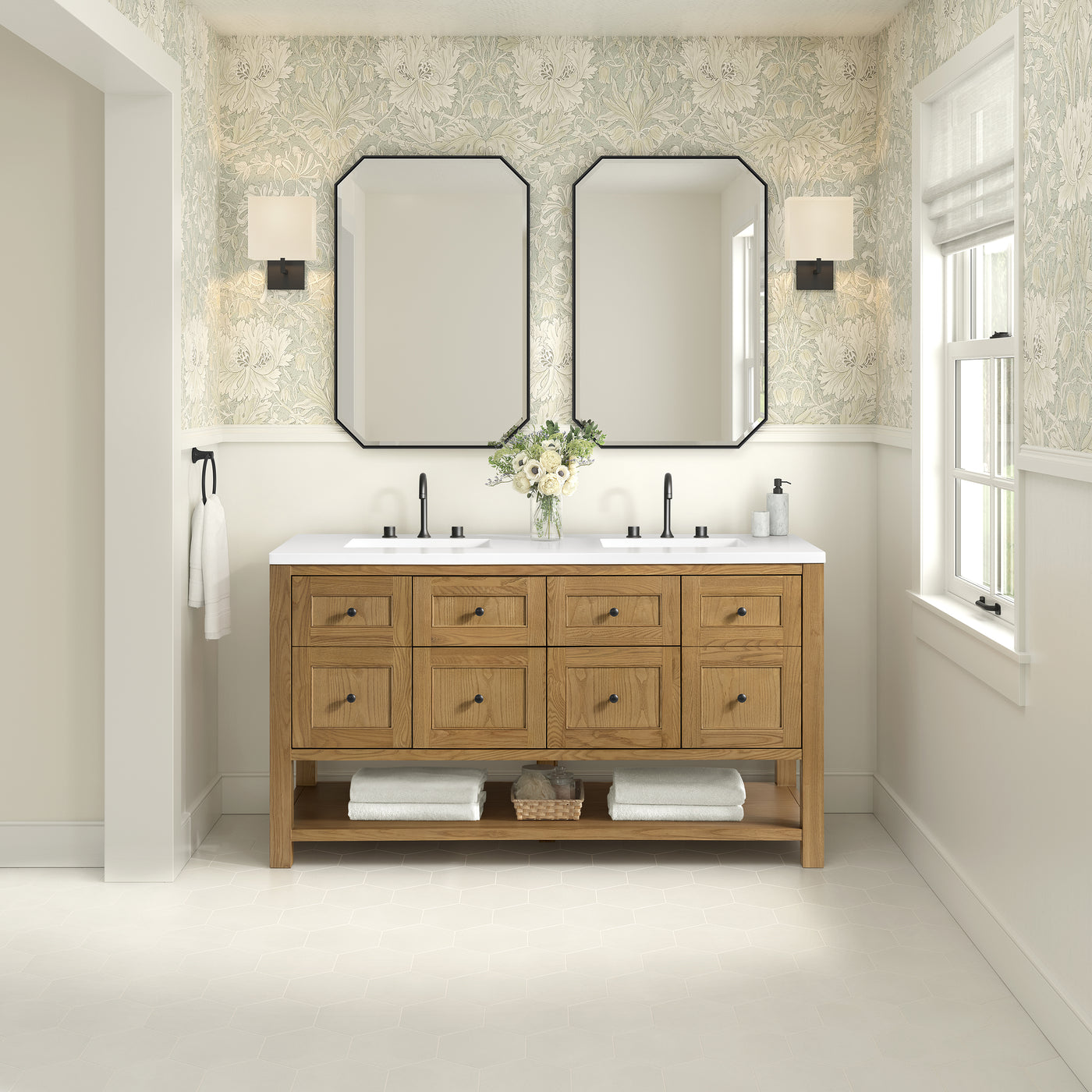 James Martin Breckenridge 60" Double Bathroom Vanity, Light Natural Oak, view 33