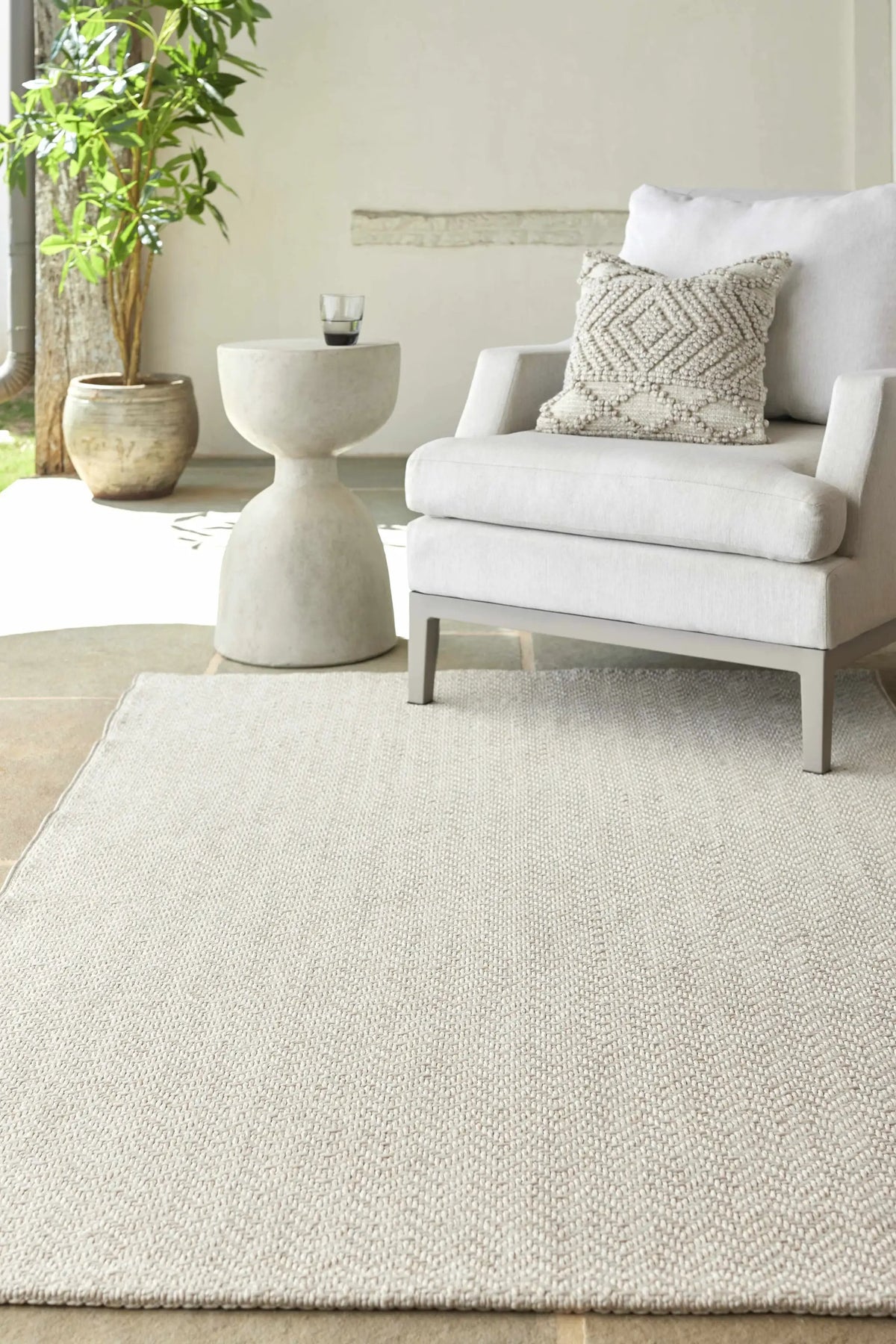 Birdie Outdoor Machine Woven Becki Owens x LIVABLISS BORD-2303 Area Rug, installed in a room