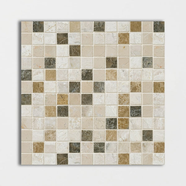 Geneve, Geneve Dark Polished 1x1 Marble Mosaics 12x12