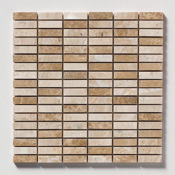 Geneve Tumbled 5/8x2 Marble Mosaics 12x12