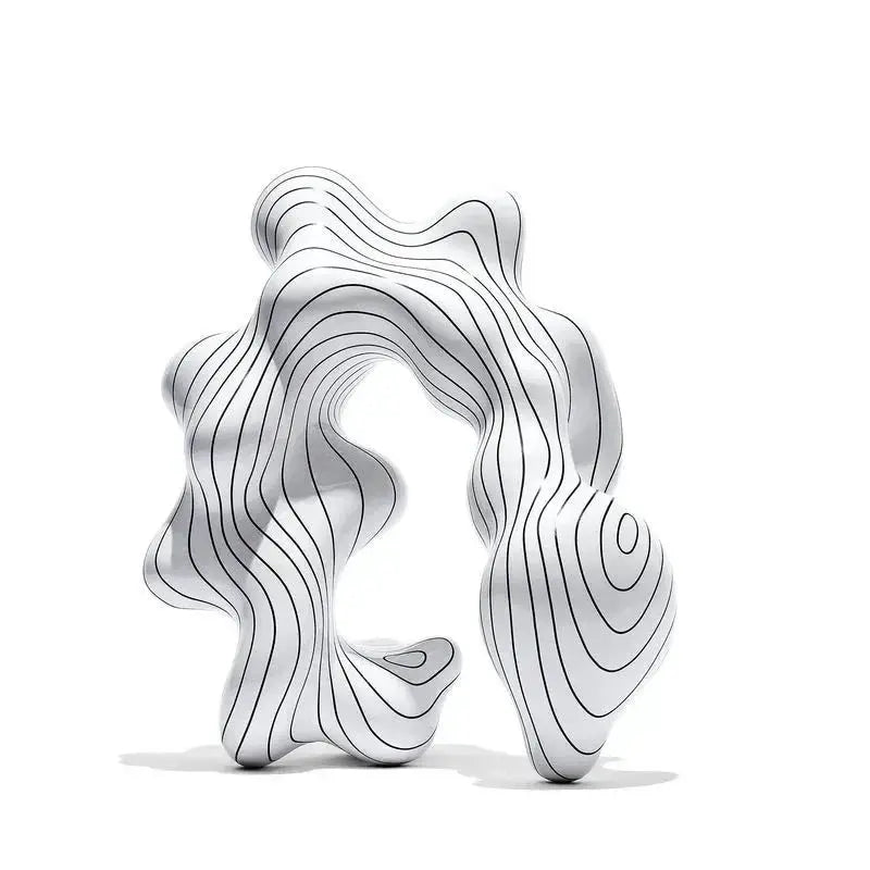Modern Abstract Spiral Sculpture for Contemporary Table Decor by House Of Avana
