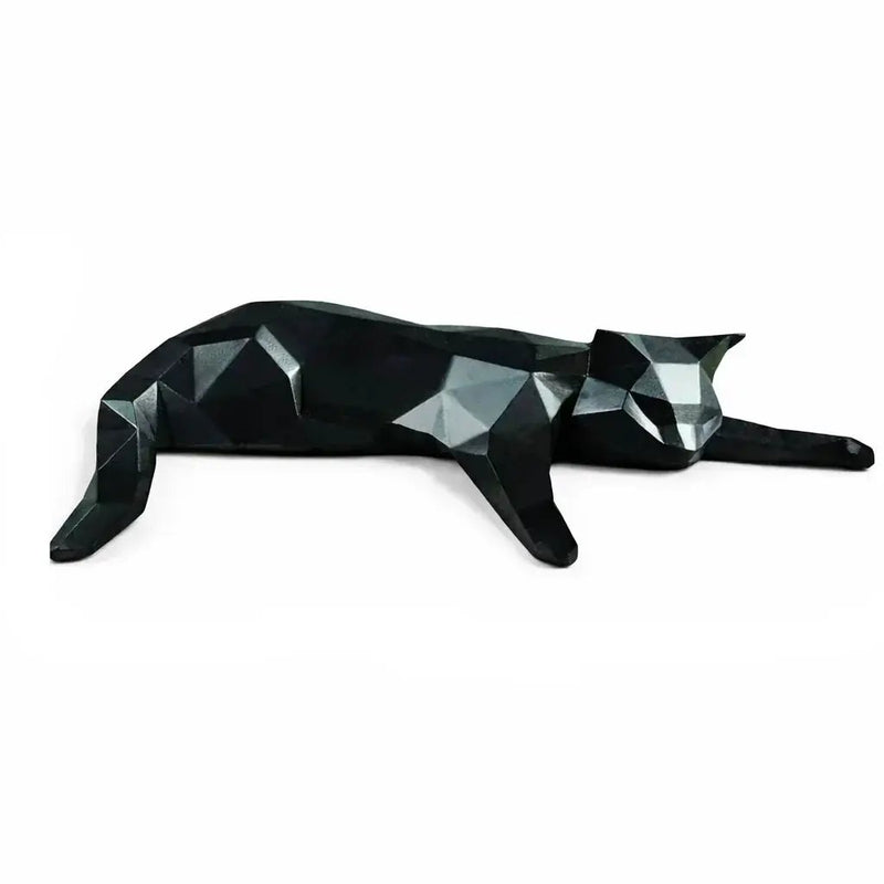 Geometric Lying Cat Figurine by House Of Avana
