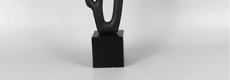 Modern Abstract Black Sculpture Statue for Contemporary Home Decor by House Of Avana
