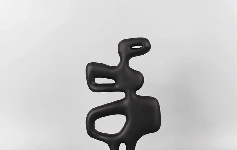 Modern Abstract Black Sculpture Statue for Contemporary Home Decor by House Of Avana
