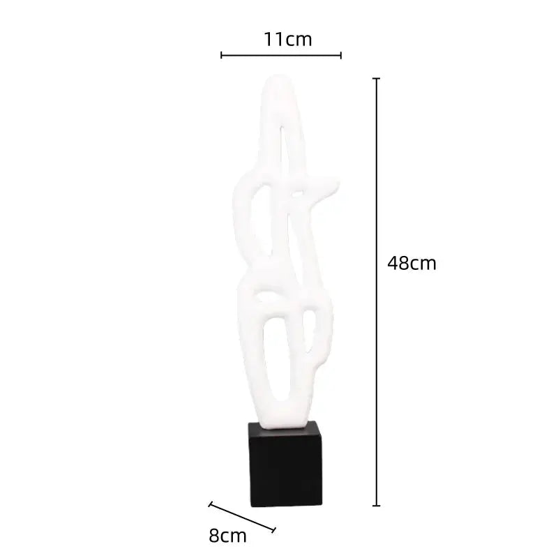 Modern Abstract Black Sculpture Statue for Contemporary Home Decor by House Of Avana