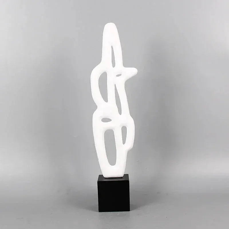 Modern Abstract Black Sculpture Statue for Contemporary Home Decor by House Of Avana