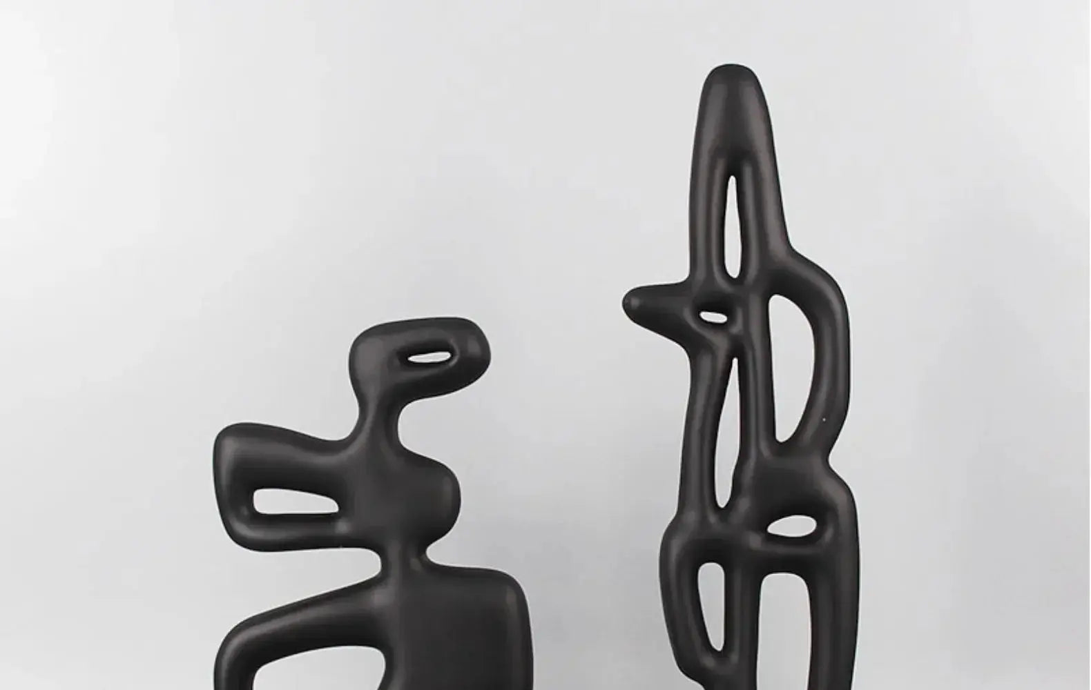 Modern Abstract Black Sculpture Statue for Contemporary Home Decor by House Of Avana